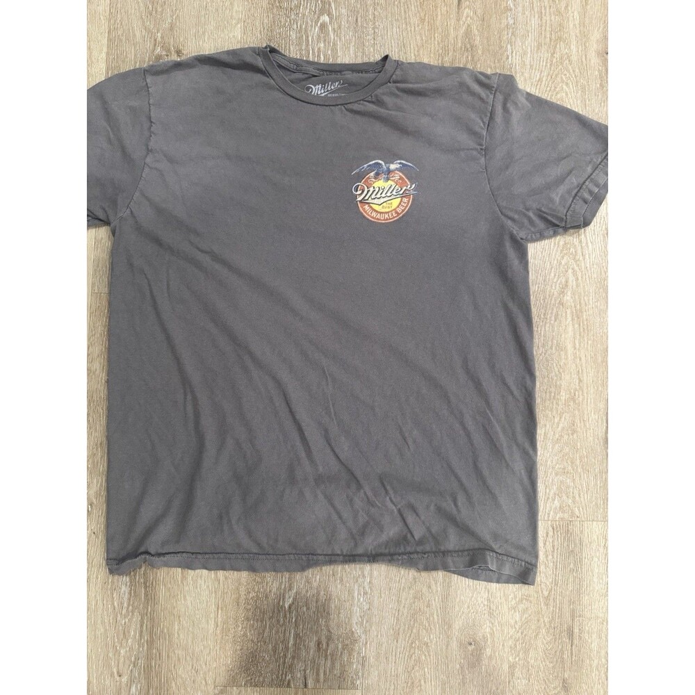 Miller Beer Milwaukee Men's Large Light Weight Gray Short Sleeve T-Shirt